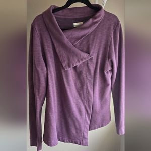 Columbia purple cardigan, size XL